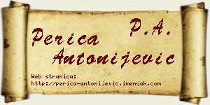 Perica Antonijević vizit kartica